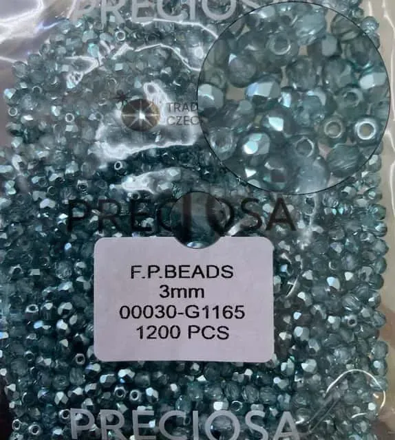 Preciosa Fire Polished Beads FP 3mm 00030-G1165 100 Pcs