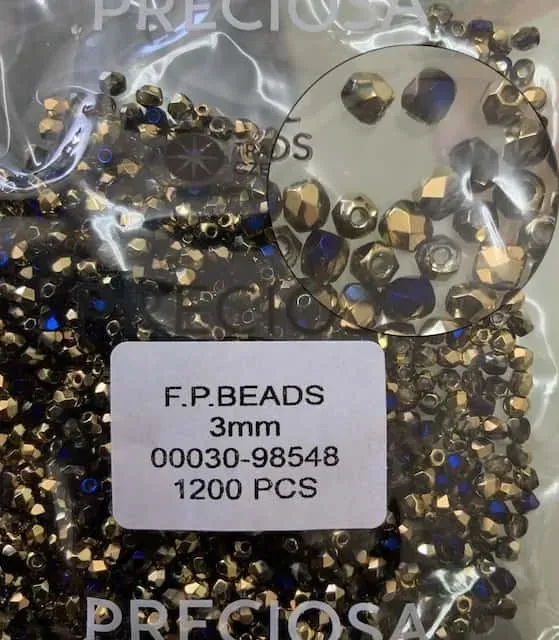 Preciosa Fire Polished Beads FP 3mm 00030-98548 100 Pcs