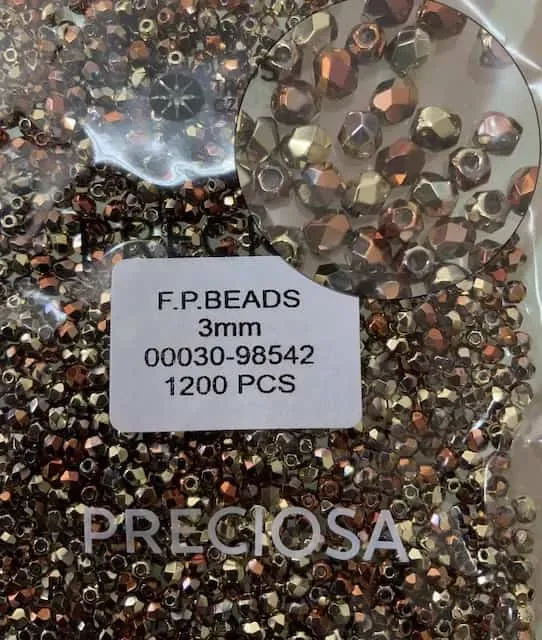 Preciosa Fire Polished Beads FP 3mm 00030-98542 100 Pcs