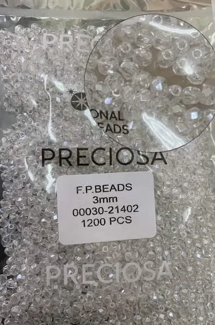 Preciosa Fire Polished Beads FP 3mm 00030-21402 100 Pcs