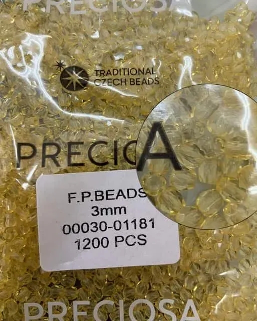 Preciosa Fire Polished Beads FP 3mm 00030-01181 100 Pcs