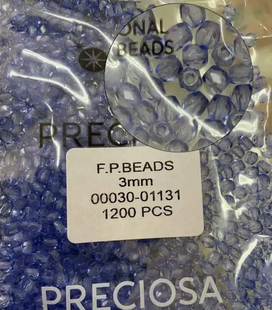 Preciosa Fire Polished Beads FP 3mm 00030-01131 100 Pcs
