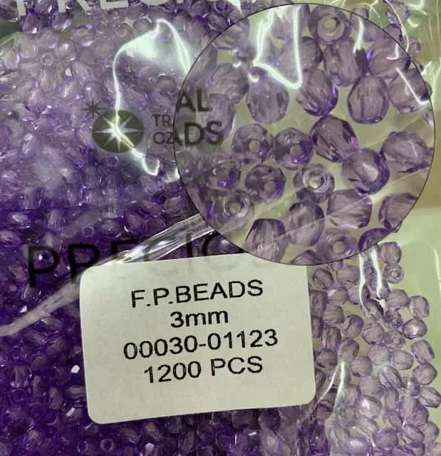 Preciosa Fire Polished Beads FP 3mm 00030-01123 100 Pcs
