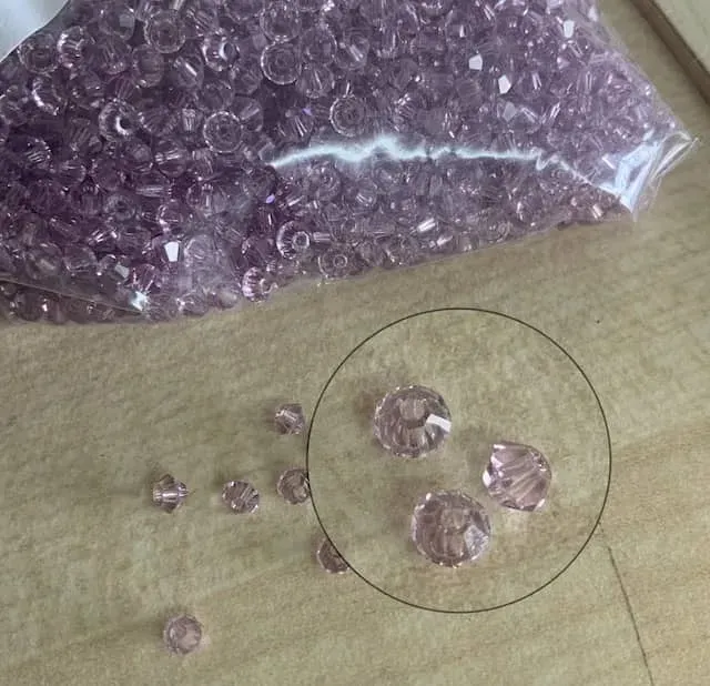 Preciosa Crystal Beads 3mm Light Amethyst  20020 Pyramid 110 Pcs 2
