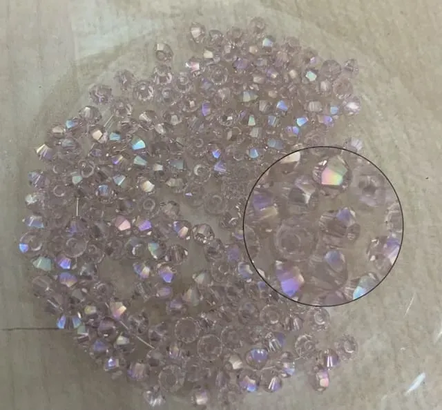 Preciosa Crystal Beads 3mm Light Rose 70010AB Pyramid 110 Pcs 2