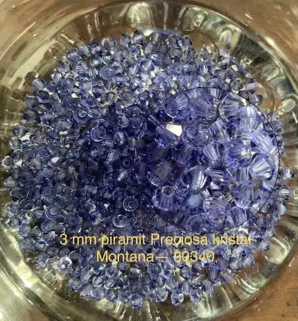 Preciosa Crystal Beads 3mm 30340 Montana 110 Pcs Pyramid 2