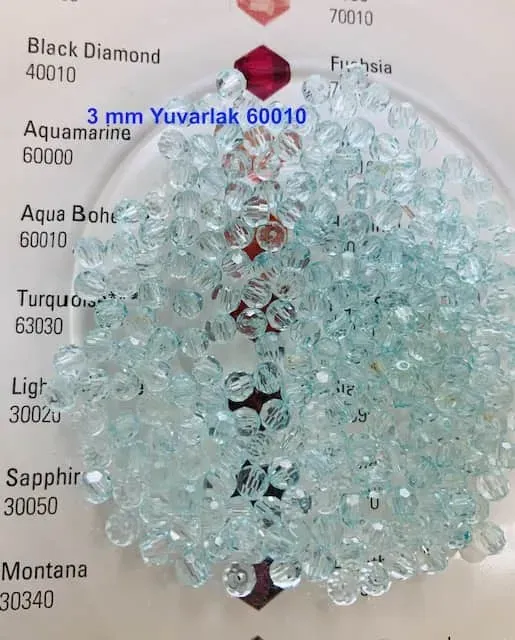 Preciosa Crystal Beads 3mm 60010  Aqua Bohemica 110 Pcs Round 3