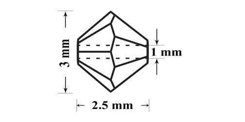 Preciosa Crystal Beads 3mm 20020 Light Ametist AB 110 Pcs Pyramid 2