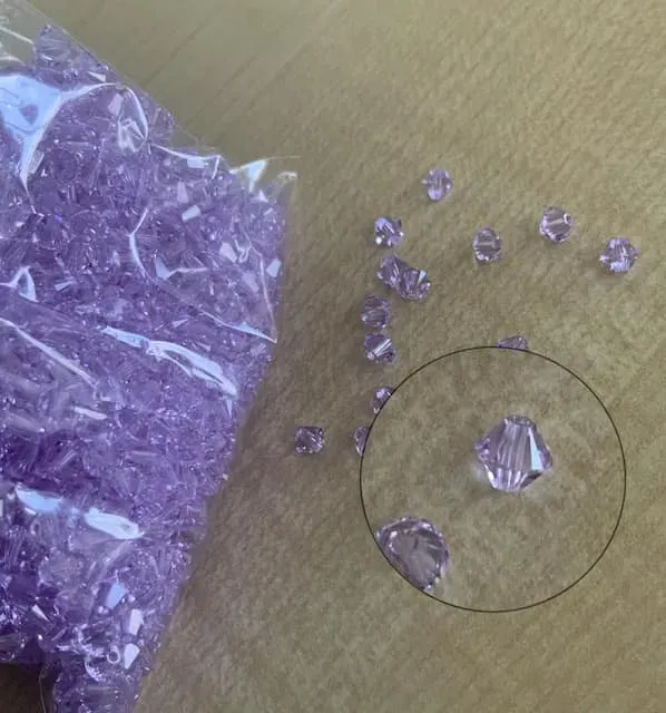 Preciosa Crystal Beads 4 mm 20310 Violet 57 Pcs Pyramid 3