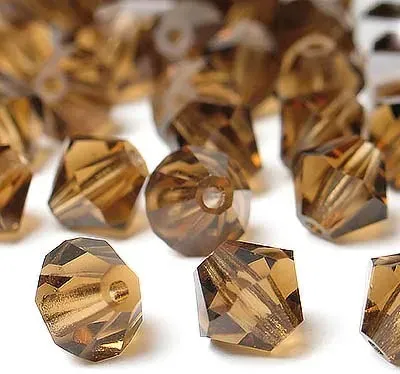 Preciosa Crystal Beads 4 mm 10220 Smoke Topaz 57 Pcs Pyramid 3