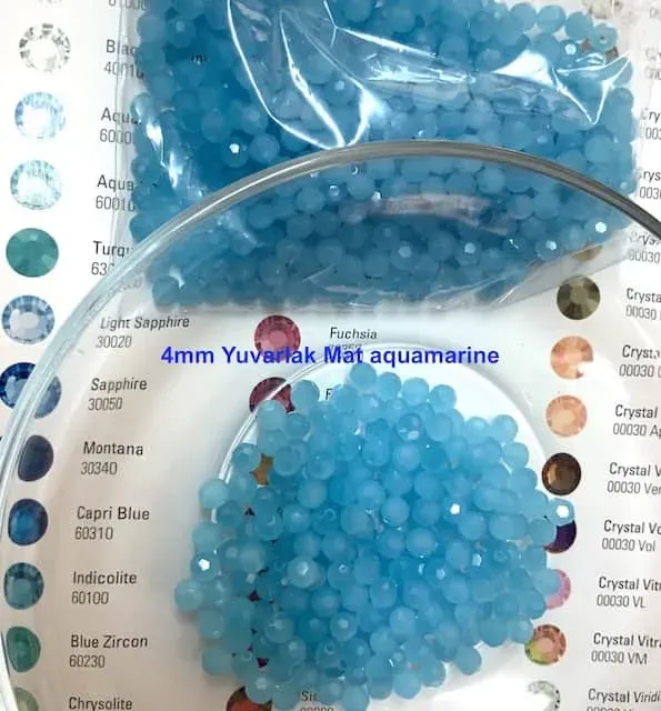 Preciosa Crystal Beads 4 mm 60000M Auamarine 57 Pcs Round-Matte 3