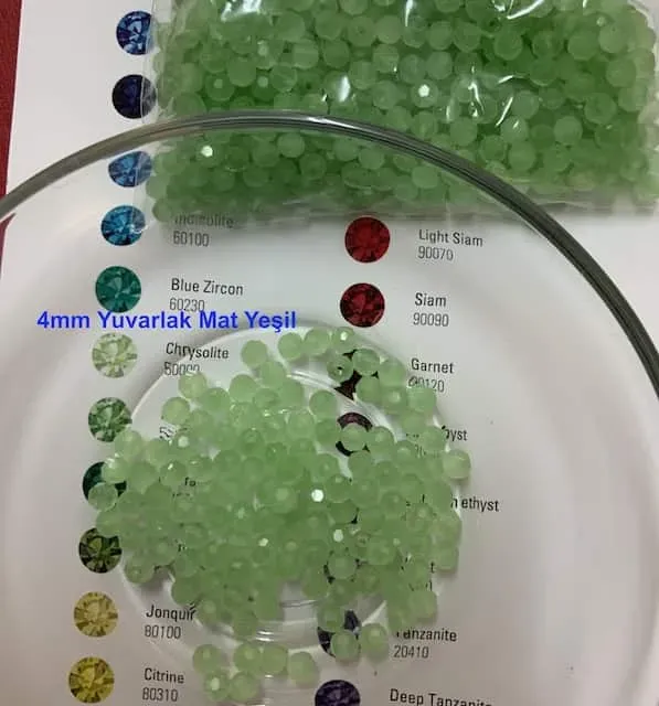 Preciosa Crystal Beads 4 mm 50000M Green 57 Pcs Round-Matte 2