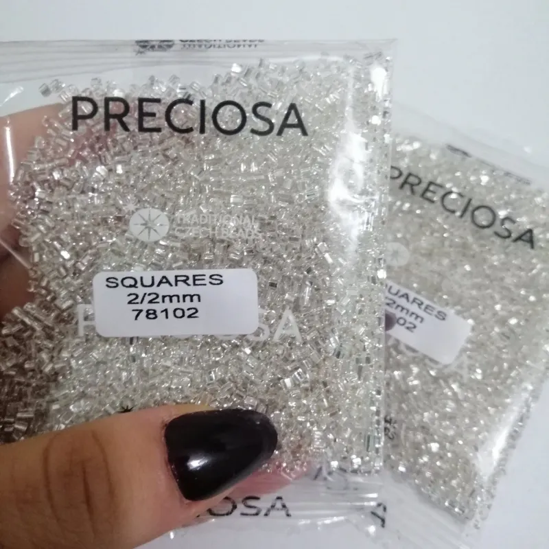 Preciosa Squares Round-RH Round Hole Beads 3.5 Oz 78102 2/2mm 2