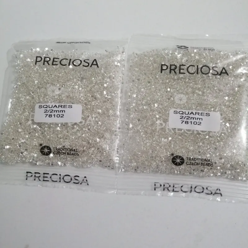 Preciosa Squares Round-RH Round Hole Beads 3.5 Oz 78102 2/2mm 3