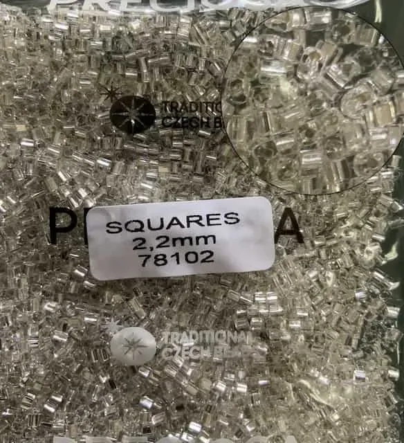 Preciosa Squares Round-RH Round Hole Beads 3.5 Oz 00050 2/2mm
