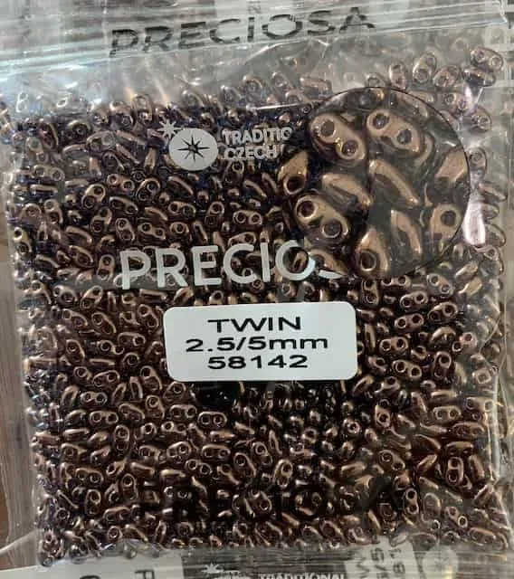 Preciosa Twin Beads 3.5 Oz 58142 2.5/5mm 5