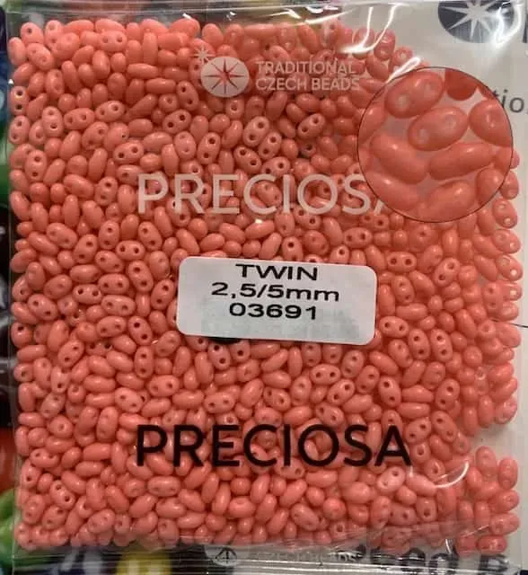 Preciosa Twin Beads 3.5 Oz 03691 2.5/5mm