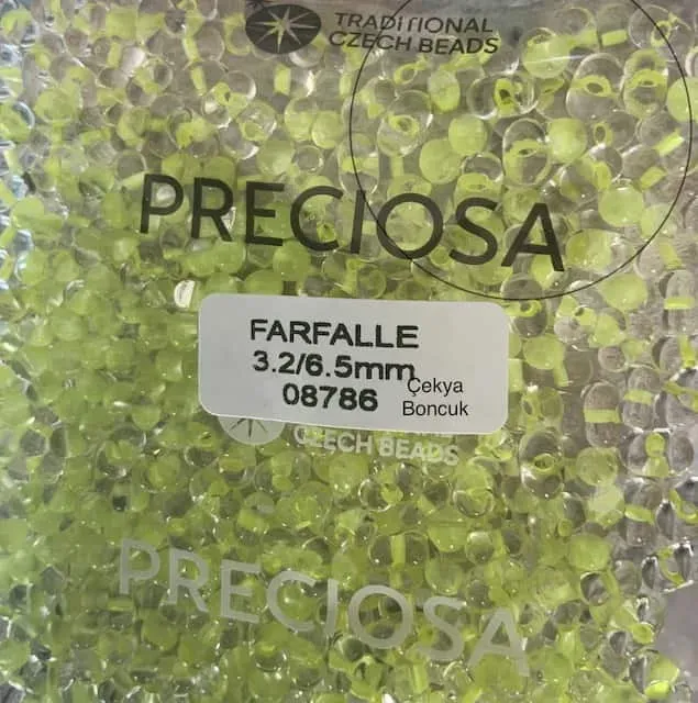 Preciosa Farfalle Beads 50 gr. 1.7 Oz 08786 3.2/6.5mm