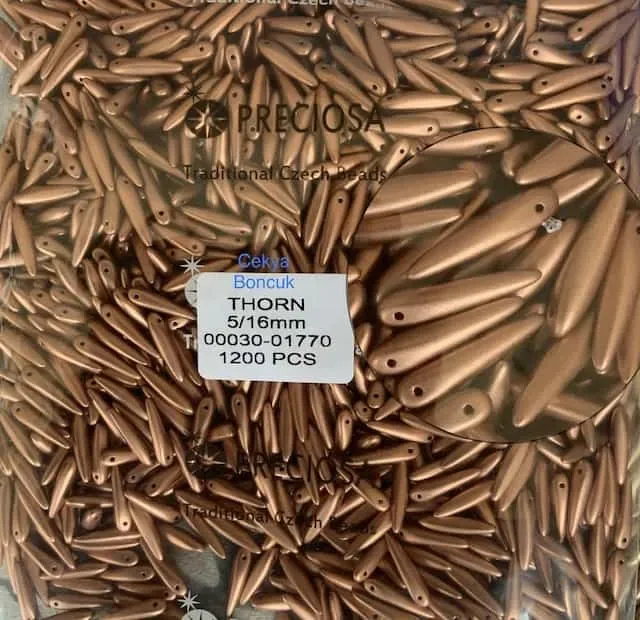 Preciosa Thorn Beads 3.5 Oz 5/16mm 00030-01770 100 Pcs