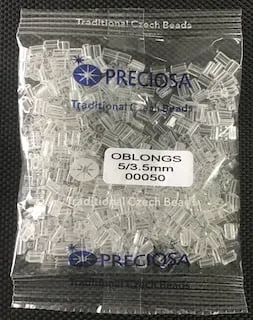 Preciosa Oblong Beads 00050 5/3.5mm 3.5 Oz
