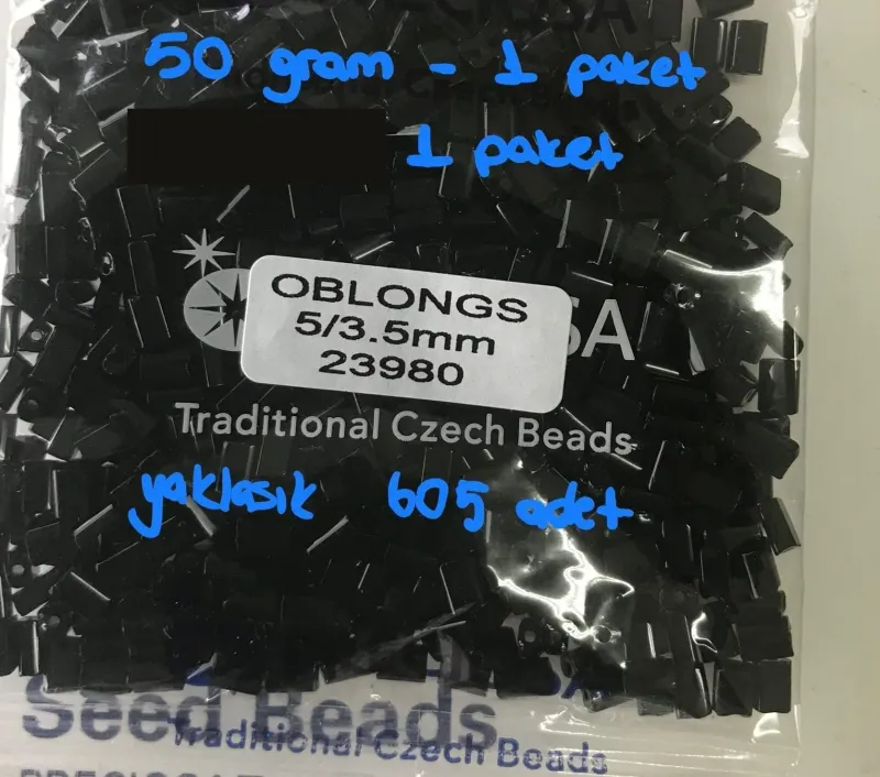 Preciosa Oblong Beads 23980 5/3.5mm 3.5 Oz
