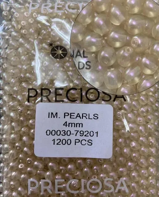 Preciosa Pearl Beads 4mm 00030-79201 120 Pcs