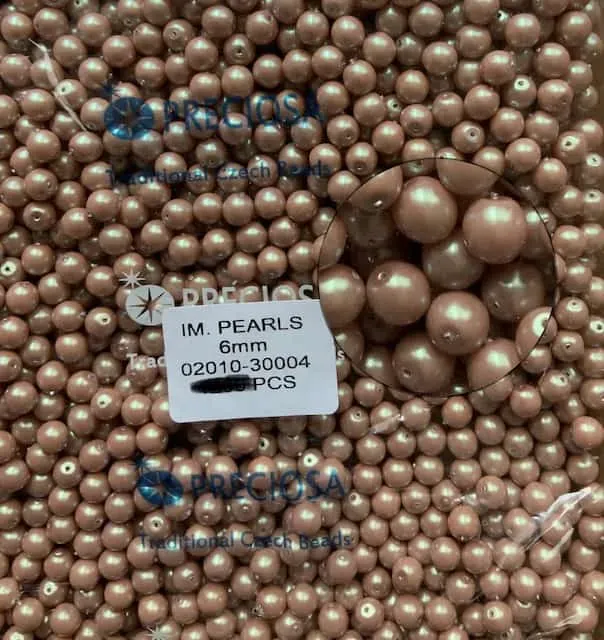 Preciosa Pearl Beads 6mm 02010-30002 100 Pcs