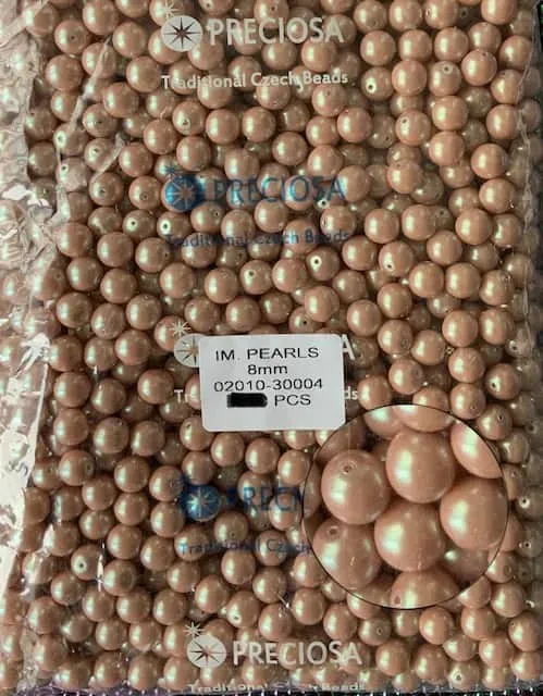 Preciosa Pearl Beads 8mm 02010-30004 100 Pcs