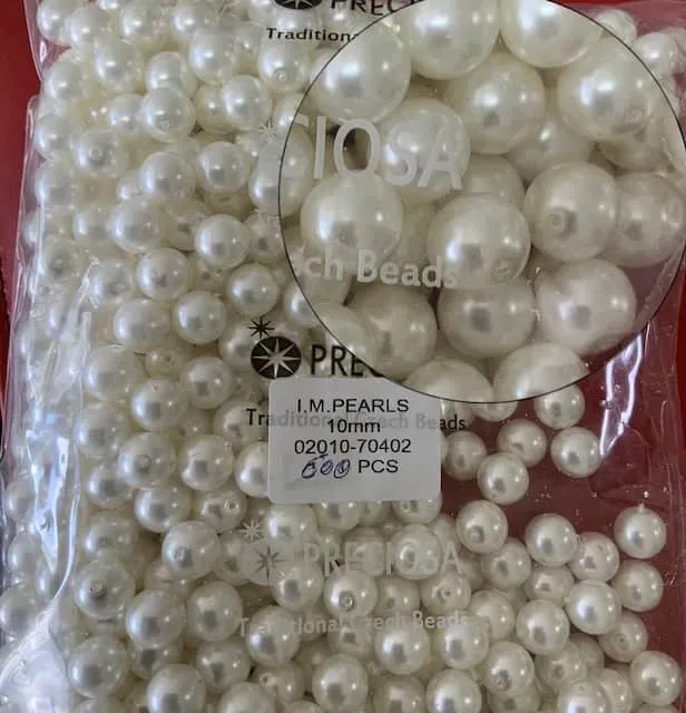 Preciosa Pearl Beads 10mm 02010-70402 100 Pcs