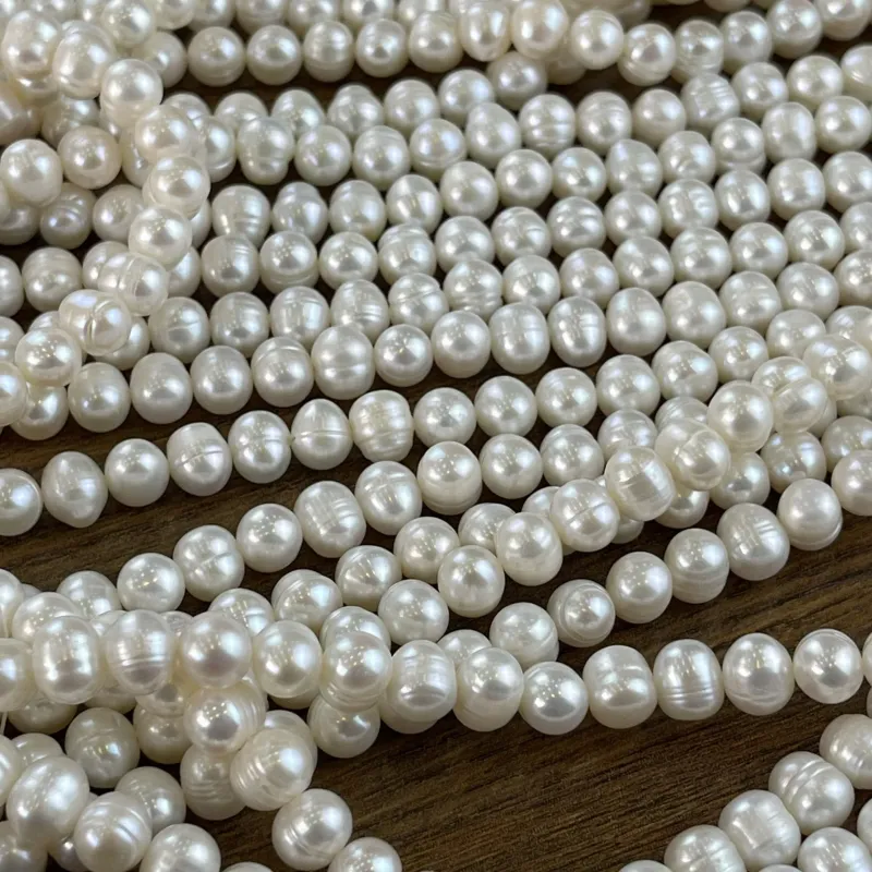 Lonjew Real Pearls 7-7.5mm A Grade Quality Approx 57 Pcs One Strand — photo 16