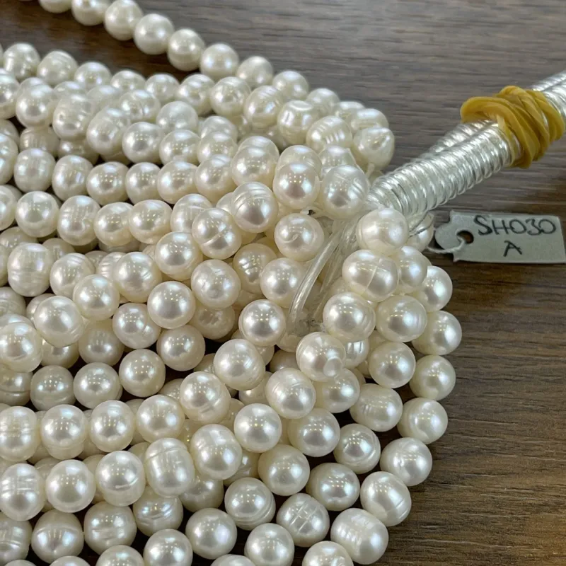 Lonjew Real Pearls 7-7.5mm A Grade Quality Approx 57 Pcs One Strand — photo 18