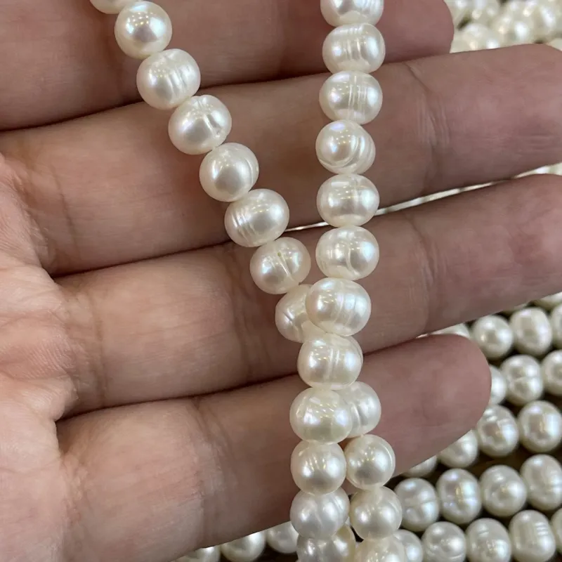 Lonjew Real Pearls 7-7.5mm A Grade Quality Approx 57 Pcs One Strand — photo 20