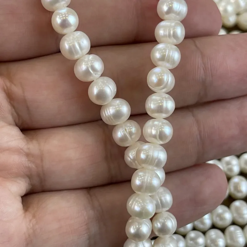 Lonjew Real Pearls 7-7.5mm A Grade Quality Approx 57 Pcs One Strand — photo 21