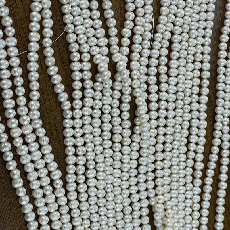 Lonjew Real Pearls 7-7.5mm A Grade Quality Approx 57 Pcs One Strand 8