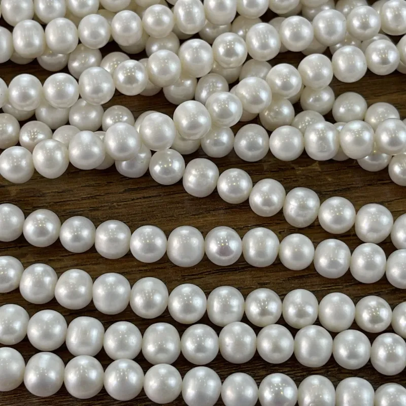 Lonjew Real Pearls 9-10mm B+ Grade Quality Approx 47 Pcs One Strand 4