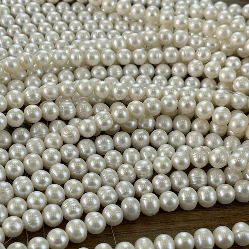 Lonjew Real Pearls 8-8.5mm A Grade Quality Approx 52 Pcs One Strand 4