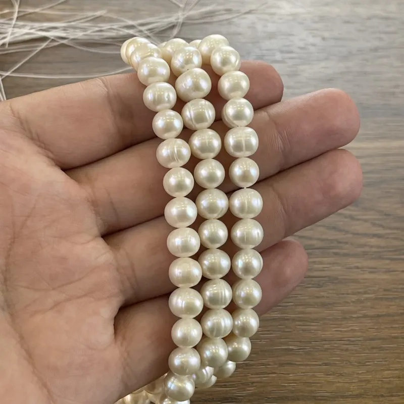 Lonjew Real Pearls 8-8.5mm A Grade Quality Approx 52 Pcs One Strand