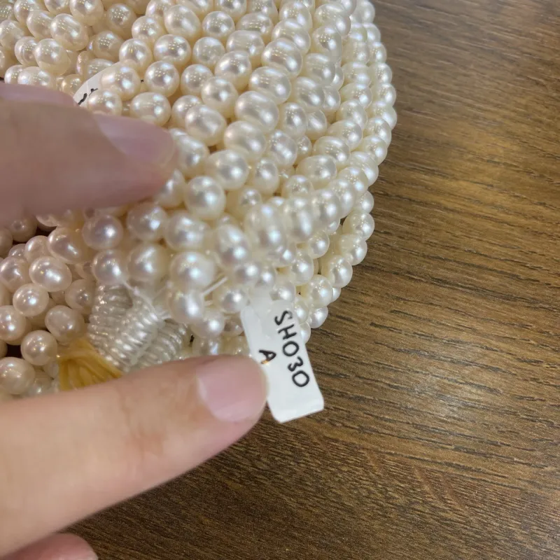 Lonjew Real Pearls 6.5-7mm A Grade Quality Approx 63 Pcs One Strand — photo 12