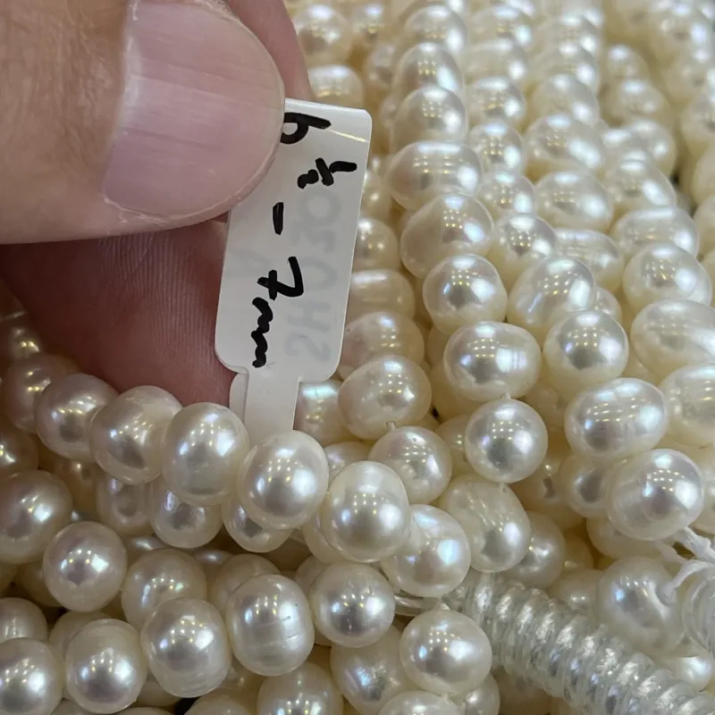 Lonjew Real Pearls 6.5-7mm A Grade Quality Approx 63 Pcs One Strand 6