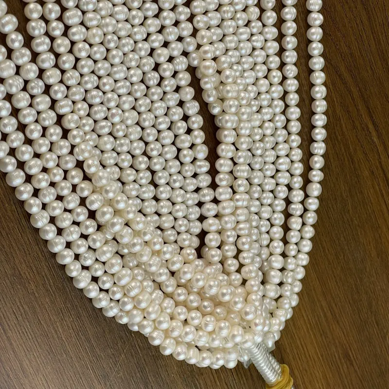 Lonjew Real Pearls 7.5-8mm A Grade Quality Approx 53 Pcs One Strand — photo 12