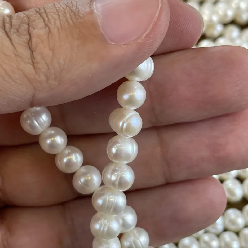 Lonjew Real Pearls 7.5-8mm A Grade Quality Approx 53 Pcs One Strand — photo 15