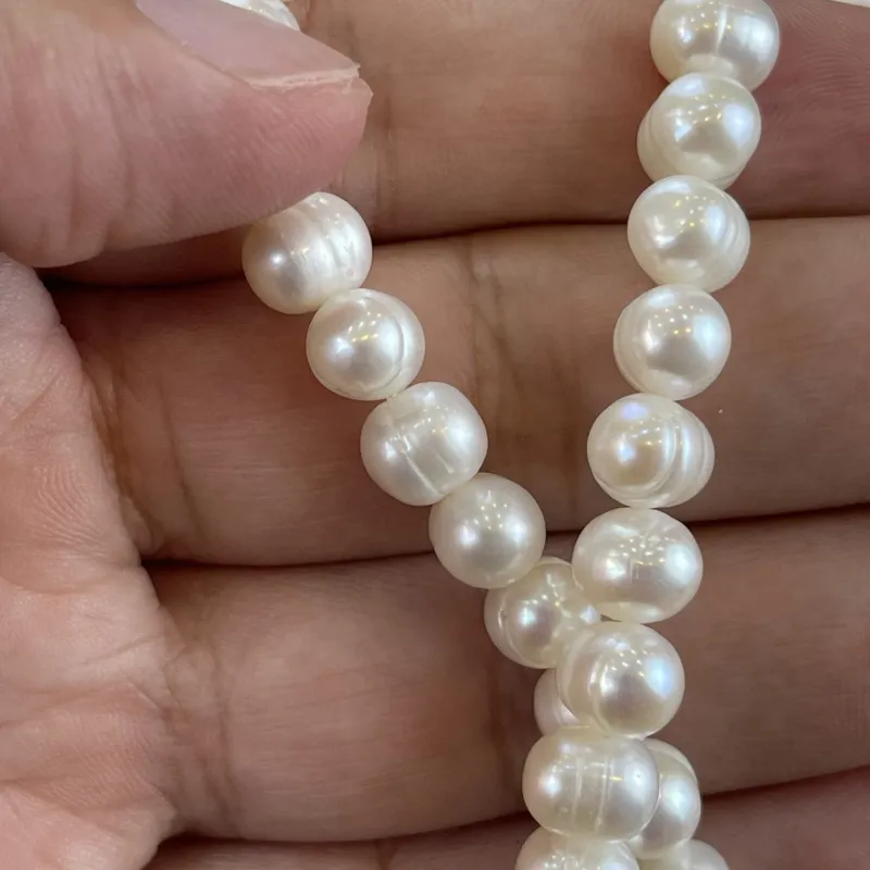 Lonjew Real Pearls 7.5-8mm A Grade Quality Approx 53 Pcs One Strand 4