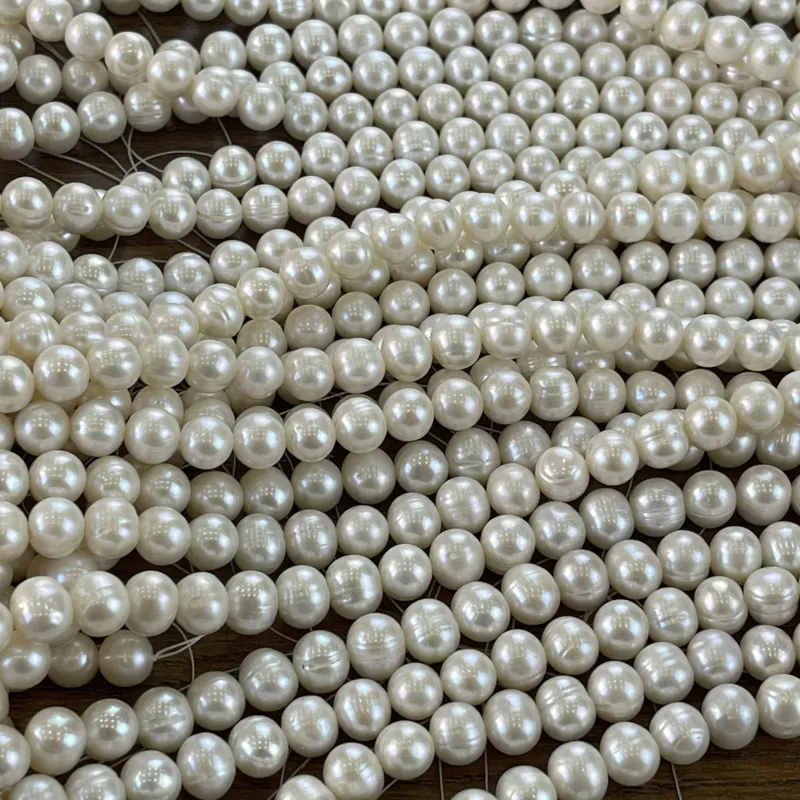 Lonjew Real Pearls 8-8.5mm B+ Grade Quality Approx 51 Pcs One Strand 8