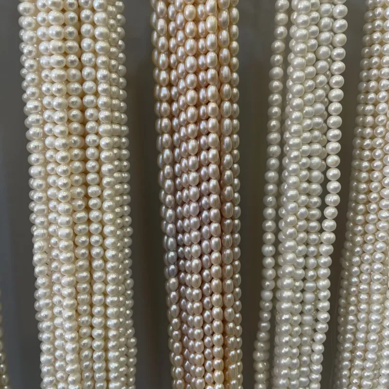 Lonjew Real Pearls 8-8.5mm AA+ Grade Quality Approx 40 Pcs One Strand Pink Multicolor 10