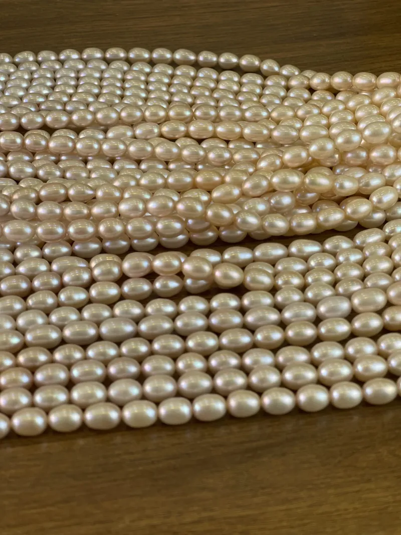 Lonjew Real Pearls 8-8.5mm AA+ Grade Quality Approx 40 Pcs One Strand Pink Multicolor — photo 15