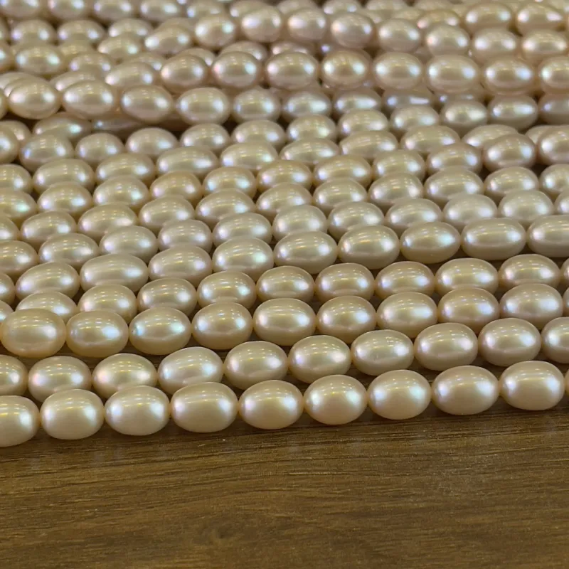 Lonjew Real Pearls 8-8.5mm AA+ Grade Quality Approx 40 Pcs One Strand Pink Multicolor — photo 18