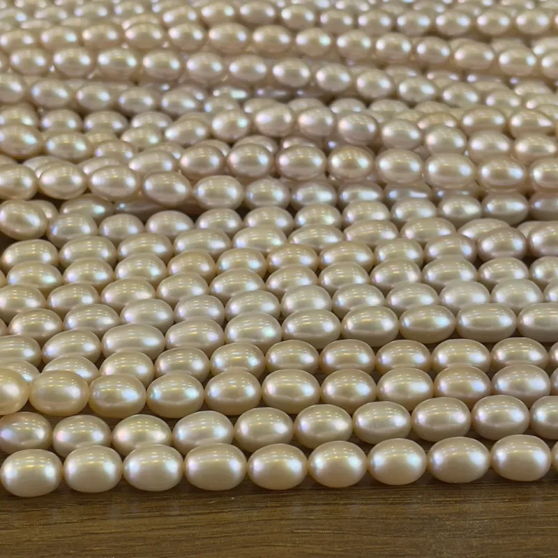 Lonjew Real Pearls 8-8.5mm AA+ Grade Quality Approx 40 Pcs One Strand Pink Multicolor — photo 19