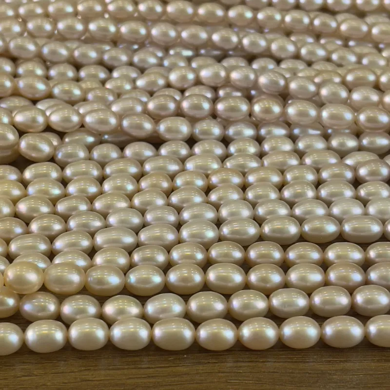 Lonjew Real Pearls 8-8.5mm AA+ Grade Quality Approx 40 Pcs One Strand Pink Multicolor — photo 21