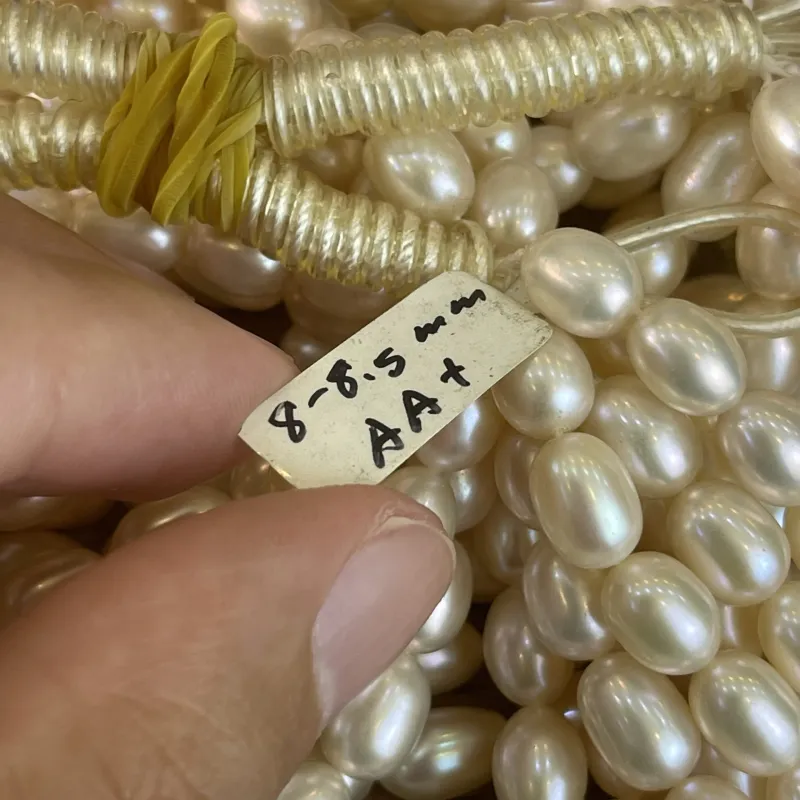 Lonjew Real Pearls 8-8.5mm AA+ Grade Quality Approx 40 Pcs One Strand Pink Multicolor 4