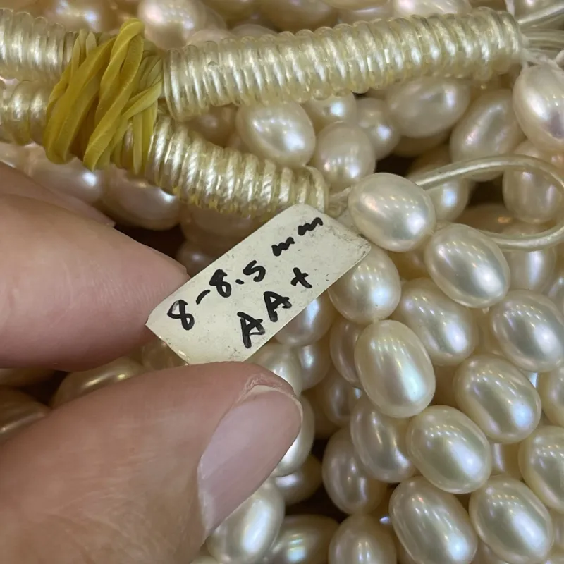 Lonjew Real Pearls 8-8.5mm AA+ Grade Quality Approx 40 Pcs One Strand Pink Multicolor 5
